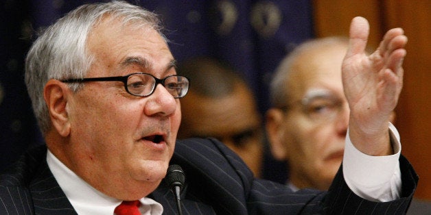 WASHINGTON - NOVEMBER 18: House Financial Services Committee Chairman Barney Frank (D-MA) questions Bush Administration financial leaders during a hearing on Capitol Hill November 18, 2008 in Washington, DC. Facing tough questions from Congress, Treasury Secretary Henry Paulson said the crisis on Wall Street has changed since the $700 billion bailout was first passed by Congress and he now wants to use the money to directly shore up banks instead of buying up bad loans. (Photo by Chip Somodevilla/Getty Images)