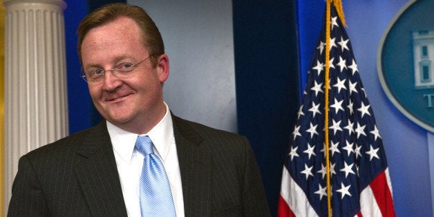 Outgoing US Press Secretary Robert Gibbs speaks with reporters after his final briefing to the press in the White House briefing room in Washington on February 11, 2011. AFP PHOTO/Nicholas KAMM (Photo credit should read NICHOLAS KAMM/AFP/Getty Images)