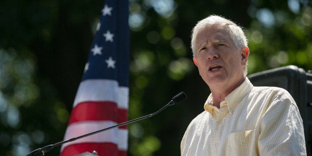 WASHINGTON, DC - JULY 15: Rep. Mo Brooks (R-AL) speaks during the DC March for Jobs in Upper Senate Park near Capitol Hill, o