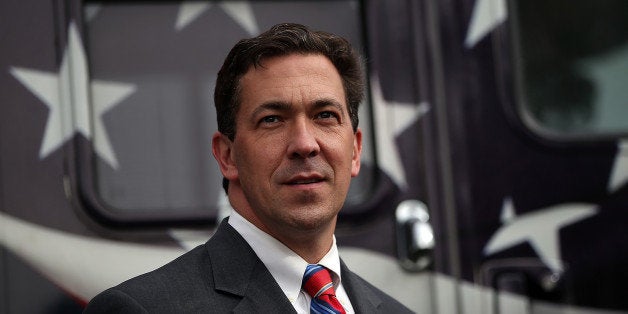FLOWOOD, MS - JUNE 23: Republican candidate for U.S. Senate, Mississippi State Sen. Chris McDaniel looks on during a campaig