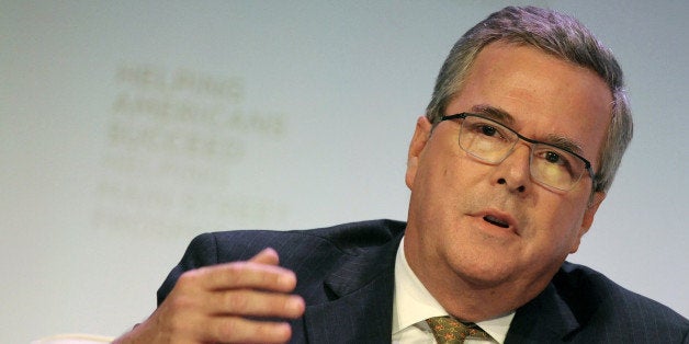 Jeb Bush, former governor of Florida, speaks at the Securities Industry and Financial Markets Association (SIFMA) annual meeting in New York, U.S., on Tuesday, Nov. 12, 2013. Bush said banks must be seen as drivers of economic growth, and not viewed as 'culprits.' Photographer: Peter Foley/Bloomberg via Getty Images