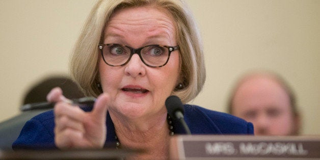 Senator Claire McCaskill, a Democrat from Missouri, makes an opening statement during a Senate Consumer Protection, Product Safety, and Insurance subcommittee hearing with Mary Barra, chief executive officer of General Motors Co. (GM), not pictured, in Washington, D.C., U.S., on Wednesday, April 2, 2014. Barra pushed yesterday to separate herself from an old GM that weighed the costs of improved safety, insisting she's the face of a new GM that puts customers first. Photographer: Andrew Harrer/Bloomberg via Getty Images 