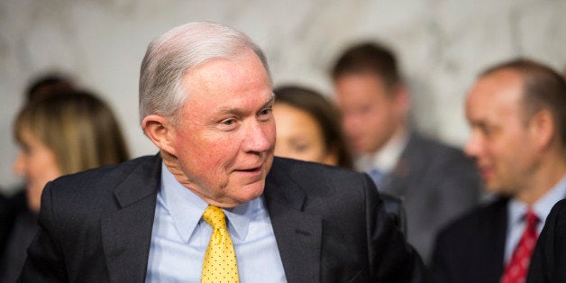 UNITED STATES - JUNE 3: Sen. Jeff Sessions, R-Ala., takes his seat before the start of the Senate Judiciary Committee hearing on 'Examining a Constitutional Amendment to Restore Democracy to the American People,' focusing on campaign finance on Tuesday, June 3, 2014. (Photo By Bill Clark/CQ Roll Call)