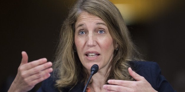 US Secretary of Health and Human Services Sylvia Matthews Burwell testifies on funding requests for US border security and immigration policies for undocumented immigrants along the southern US border, especially children, during a Senate Appropriations Committee hearing on Capitol Hill in Washington, DC, July 10, 2014. AFP PHOTO / Saul LOEB (Photo credit should read SAUL LOEB/AFP/Getty Images)