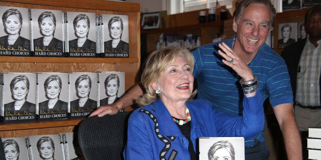 EAST HAMPTON, NY - AUGUST 16: Hillary Rodham Clinton and Howard Dean at book signing of 'Hard Choices' at BookHampton on Au