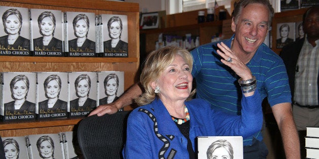 EAST HAMPTON, NY - AUGUST 16: Hillary Rodham Clinton and Howard Dean at book signing of 'Hard Choices' at BookHampton on August 16, 2014 in East Hampton, New York. (Photo by Sonia Moskowitz/Getty Images)