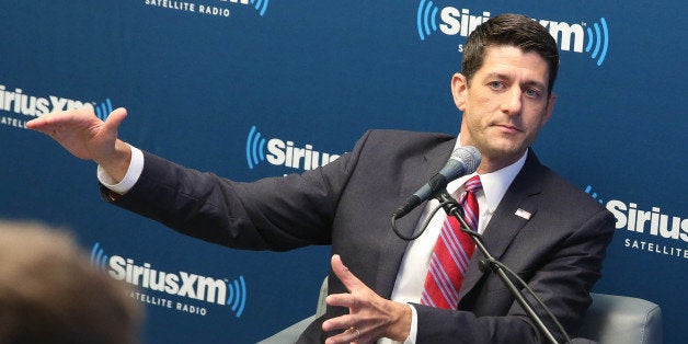 NEW YORK, NY - AUGUST 19: Congressman Paul Ryan visits at SiriusXM Studios on August 19, 2014 in New York City. (Photo by R
