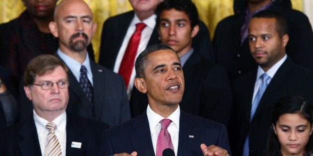 WASHINGTON, DC - SEPTEMBER 23: U.S. President Barack Obama speaks at an event on reform of the 'No Child Left Behind' educational program in the East Room of the White House September 23, 2011 in Washington, DC. Obama's plan would allow states to opt out of portions of the George W. Bush era education initiative. (Photo by Win McNamee/Getty Images)