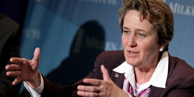 Mary Kay Henry, president of Service Employees International Union (SEIU), speaks at the annual Milken Institute Global Conference in Beverly Hills, California, U.S., on Monday, May 2, 2011. The conference brings together hundreds of chief executive officers, senior government officials and leading figures in the global capital markets for discussions on today's most pressing social, political and economic challenges. Photographer: Jonathan Alcorn/ Bloomberg