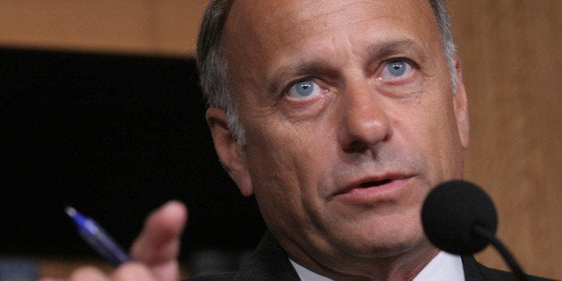 FILE - In this June 19, 20007 file photo, Rep. Steve King, R-Iowa, speaks to reporters on Capitol Hill in Washington. (AP Photo/Lauren Victoria Burke, File)