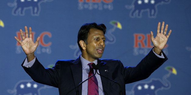 NEW ORLEANS, LA - MAY 29: Louisiana Gov. Bobby Jindal speaks during the 2014 Republican Leadership Conference on May 29, 2014 in New Orleans, Louisiana. Members of the Republican Party are scheduled to speak at the 2014 Republican Leadership Conference, which hosts 1,500 delegates from across the country through May 31st. (Photo by Justin Sullivan/Getty Images)