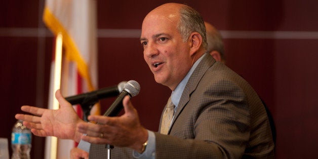 COMMERCIAL IMAGE - In this photograph taken by AP Images for Environmental Defense Fund, U.S. Representative Steve Southerland, II with the 2nd District of Florida. speaks during the Committee on Natural Resources Hearing at the Holley Academic Center Florida State University- Panama City in Panama City, Fla., Saturday, Aug. 25, 2012. Attending was House Natural Resources Committee Chairman Doc Hastings. (Michael Spooneybarger/ AP Images for Environmental Defense Fund)