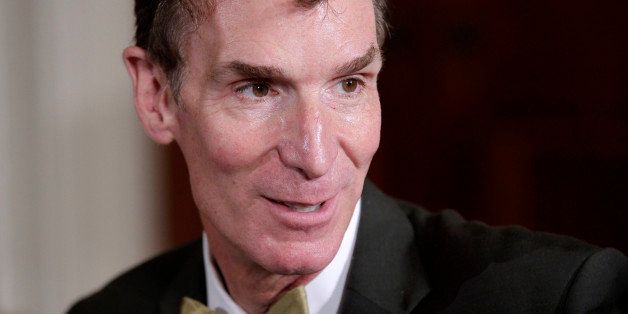 Bill Nye, host of television's "Bill Nye the Science Guy", arrives as President Barack Obama hosts a White House science fair celebrating students who have won science, technology, engineering and math competitions, Monday, Oct. 18, 2010, in Washington. (AP Photo/J. Scott Applewhite)