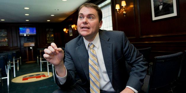 California Republican congressional candidate Carl DeMaio, who has a good chance of winning in the fall and would become one of the few openly gay Republicans to service in Congress, speaks to the Associated Press at the National Republican Club of Capitol Hill in Washington, Monday, June 23, 2014. (AP Photo/Manuel Balce Ceneta)