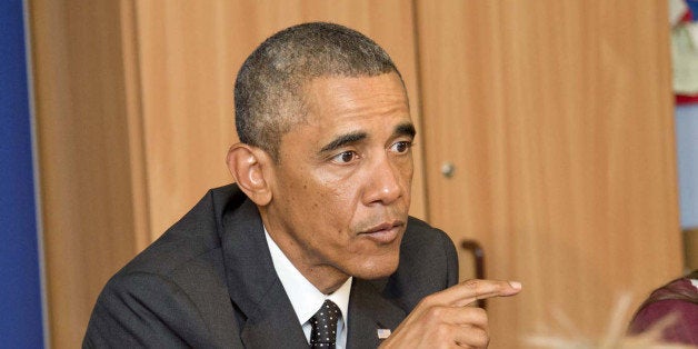 NEWPORT, WALES - SEPTEMBER 04: US President Barack Obama meets school children at Mount Pleasant Primary School prior to the