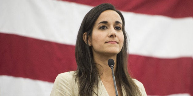 UNITED STATES - AUGUST 19: GOP candidate Marilinda Garcia participates in the New Hampshire 2nd Congressional district GOP Monadnock Debate at Franklin Pierce University in Ridge, N.H., on Tuesday, Aug. 19, 2014. The GOP primary winner will face Rep. Ann Kuster, D-N.H. (Photo By Bill Clark/CQ Roll Call)