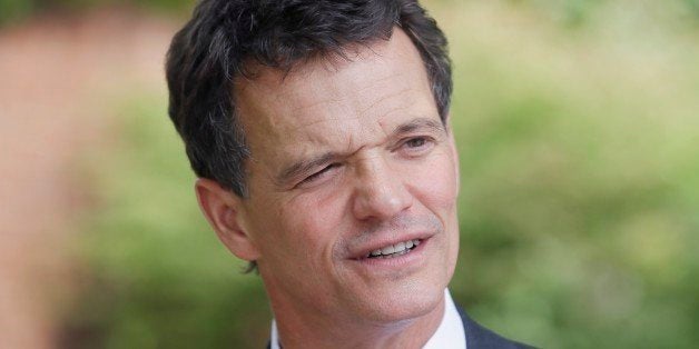 Republican David Trott, a candidate for Michigan's 11th congressional district, is seen outside his voting precinct on Aug. 5, 2014 in Birmingham, Mich. Trott is running against incumbent Kerry Bentivolio (AP Photo/Carlos Osorio)