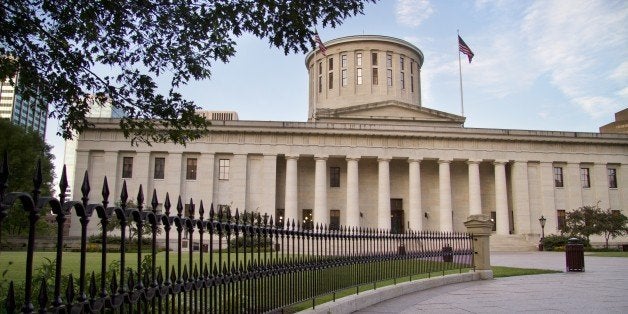 The Ohio statehouse Capitol building in Columbus, Ohio.