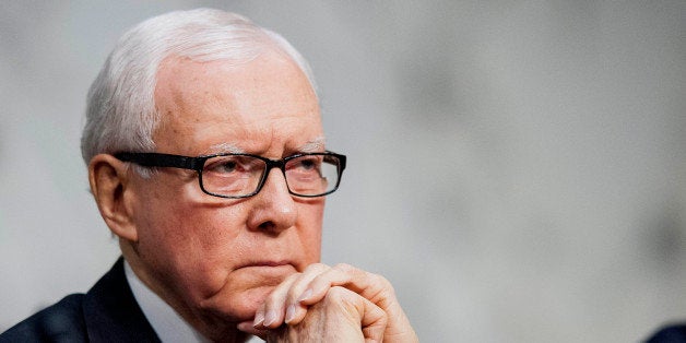 Senator Orrin Hatch, a Republican from Utah, listens to testimony during a Senate Finance Committee hearing on Capitol Hill i