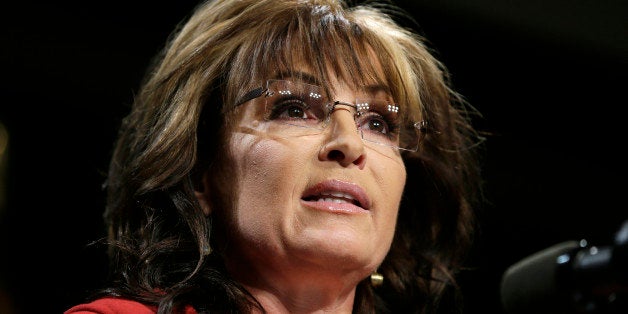 FILE - In this April 27, 2014 file photo, former Alaska Gov. Sarah Palin speaks during a campaign rally in West Des Moines, I