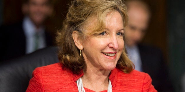 UNITED STATES - JULY 15: Sen. Kay Hagan, D-N.C., takes her seat for the Senate Banking, Housing and Urban Affairs Committee hearing on 'The Semiannual Monetary Policy Report to the Congress' with Federal Reserve Board Chairwoman Janet Yellen on Tuesday, July 15, 2014. (Photo By Bill Clark/CQ Roll Call)