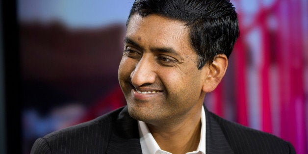 Congressional candidate Rohit 'Ro' Khanna smiles during a Bloomberg West Television interview in San Francisco, California, U