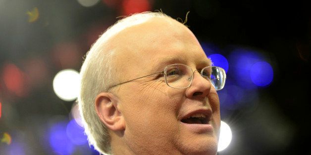 American political consultant Karl Rove is seen at the Tampa Bay Times Forum in Tampa, Florida, during final preparations for the opening of the Republican National Convention on August 27, 2012. Due to tropical storm Isaac, the convention will come to order later today, Monday August 27th, and then immediately recess until the afternoon on Tuesday, August 28th. AFP PHOTO Brendan SMIALOWSKI (Photo credit should read BRENDAN SMIALOWSKI/AFP/GettyImages)