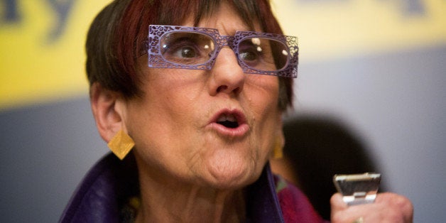 WASHINGTON, DC - APRIL 1: U.S. Rep. Rosa DeLauro (D-CT) expresses her frustration at current wage disparity during a press conference to urge Congress to pass the Paycheck Fairness Act, on Capitol Hill April 1, 2014 in Washington, DC. The act would ensure equal payment for equal work for both women and men. (Photo by Allison Shelley/Getty Images)