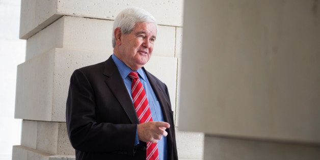 UNITED STATES - JULY 11: Former Speaker Newt Gingrich, R-Ga., is seen in the House carriage entrance before entering the Capitol, July 11, 2014. (Photo By Tom Williams/CQ Roll Call)