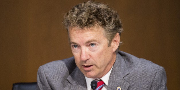 UNITED STATES - SEPTEMBER 17: Sen. Rand Paul, R-Ky., questions Secretary of State John Kerry testifies during the Senate Foreign Relations Committee hearing on 'United States Strategy to Defeat the Islamic State in Iraq and the Levant' on Wednesday, Sept. 17, 2014. (Photo By Bill Clark/CQ Roll Call)