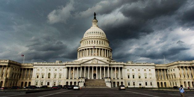 UNITED STATES - JULY 8: A strong storm front passes over the U.S. Capitol on Tuesday, July 8, 2014. (Photo By Bill Clark/CQ Roll Call)