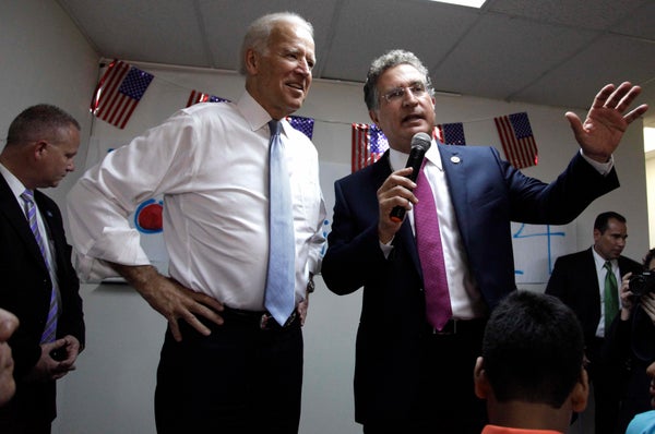 Rep. Joe Garcia (D) faces a strong challenge from Miami-Dade School Board member Carlos Curbelo (R). 

To cast Curbelo as too