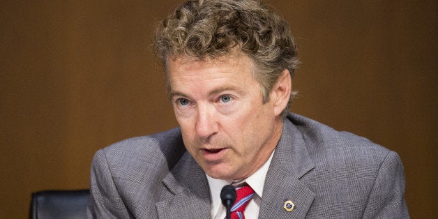 UNITED STATES - SEPTEMBER 17: Sen. Rand Paul, R-Ky., questions Secretary of State John Kerry testifies during the Senate Foreign Relations Committee hearing on 'United States Strategy to Defeat the Islamic State in Iraq and the Levant' on Wednesday, Sept. 17, 2014. (Photo By Bill Clark/CQ Roll Call)