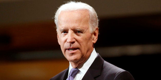 Vice President Joe Biden speaks to students faculty and staff at Harvard University's Kennedy School of Government in Cambridge, Mass. Thursday, Oct. 2, 2014. (AP Photo/Winslow Townson)