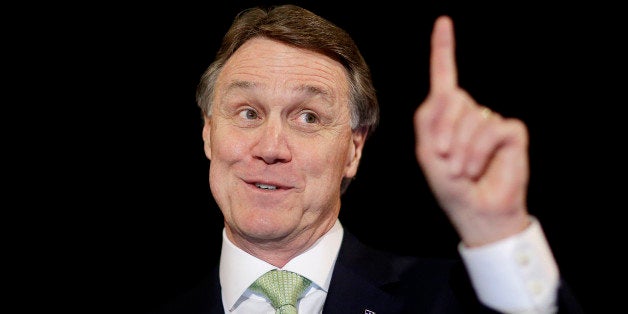 Georgia Republican Senate candidate, David Perdue speaks to supporters at a primary election night party, Tuesday, May 20, 2014, in Atlanta. (AP Photo/David Goldman)