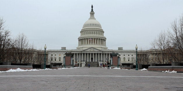 WASHINGTON, DC - MARCH 19: The U.S. Capitol dome is seen before work begins on a two-year, $60 million rnovation of March 19, 2014 in Washington, DC. Curved rows of scaffolds will encircle the dome starting this spring, enabling contractors to strip multiple layers of paint and repair more than 1,000 cracks and broken pieces. (Photo by Chip Somodevilla/Getty Images)