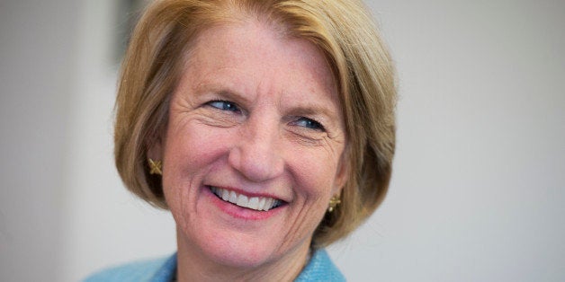 UNITED STATES - APRIL 17: Rep. Shelley Moore Capito, R-W.Va., who is running for the Senate in West Virginia, meets with Mayor Carolyn Rader of Ripley, W.Va., April 17, 2014. (Photo By Tom Williams/CQ Roll Call)