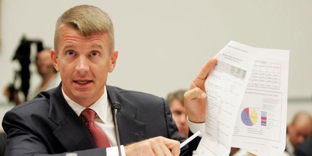 ** FILE ** Blackwater USA founder Erik Prince testifies on Capitol Hill in Washington, Tuesday, Oct. 2, 2007, before the House Oversight Committee hearing examining the mission and performance of the private military contractor Blackwater in Iraq and Afghanistan. (AP Photos/Susan Walsh)