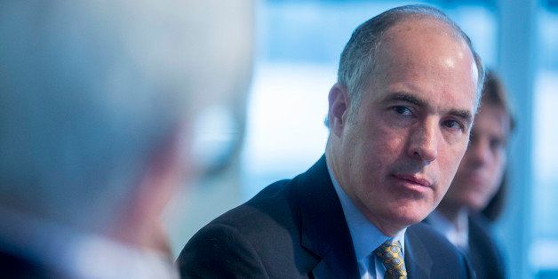 Senator Robert 'Bob' Casey, a Democrat from Pennsylvania, listens to a question during an interview in Washington, D.C., U.S., on Thursday, June 5, 2014. The U.S. 'should come up with a strategy' to deal with economic effects of EPA's proposed carbon-emission limits that may lead to power-plant shutdowns and job losses said Casey. Photographer: Andrew Harrer/Bloomberg via Getty Images 