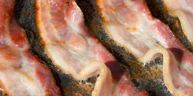 Bacon Frying On An Electric Griddle. (Photo By: MyLoupe/UIG Via Getty Images)