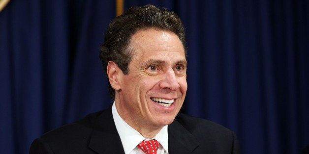 NEW YORK, NY - OCTOBER 16: New York Governor Andrew Cuomo speaks at a meeting with city representatives on New York's planned response to an Ebola case on October 16, 2014 in New York City. While there have been no cases of Ebola in New York as yet, the governor has designated eight hospitals that would handle suspected cases of the epidemic. (Photo by Spencer Platt/Getty Images)