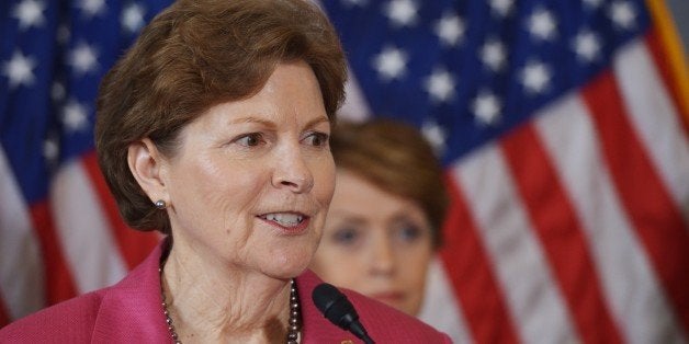 Senator Jeanne Shaheen, D-NH, speaks during a press conference calling for the creation of an independent military justice system to deal with sexual harassment and assault in the military, in the Russell Senate Office Building on Capitol Hill in Washington, DC on February 6, 2014. AFP PHOTO/Mandel NGAN (Photo credit should read MANDEL NGAN/AFP/Getty Images)