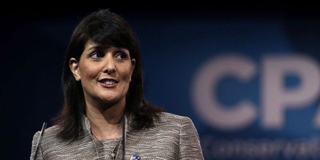 NATIONAL HARBOR, MD - MARCH 15: South Carolina Governor Nikki Haley speaks during the second day of the 40th annual Conservative Political Action Conference (CPAC) March 15, 2013 in National Harbor, Maryland. The American conservative Union held its annual conference in the suburb of Washington, DC, to rally conservatives and generate ideas. (Photo by Alex Wong/Getty Images)