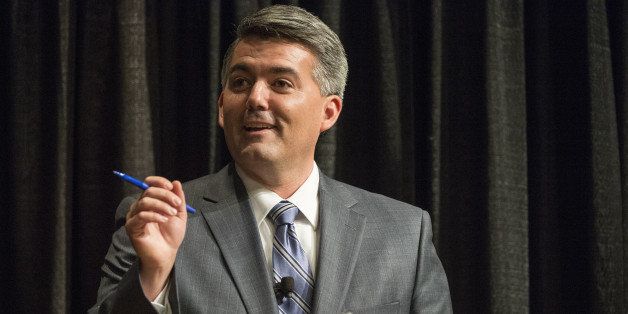 DENVER, CO - October 7: U.S. Representative Cory Gardner talks about the voting habits of Senator Mark Udall during a debate Tuesday, October 7, 2014 in the auditorium of The Denver Post in Denver, Colorado. The debate is one of the final meeting of Senator Mark Udall and challenger U.S. Representative Cory Gardner, who are polling very closely with one another. (Photo By Brent Lewis/The Denver Post via Getty Images)