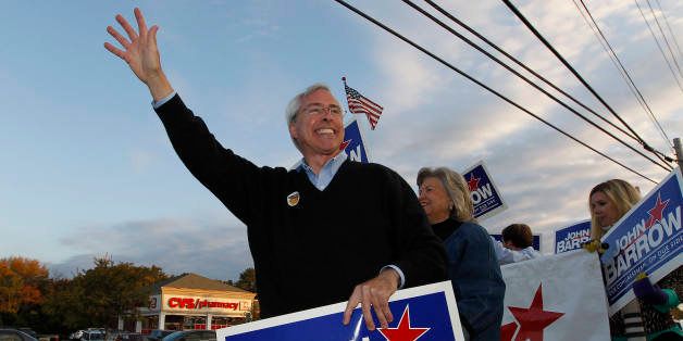 Rep. John Barrow, D-Ga., gets in some last minute campaigning before the polls close Tuesday, Nov. 6, 2012, in Augusta, Ga. . (AP Photo/John Bazemore)