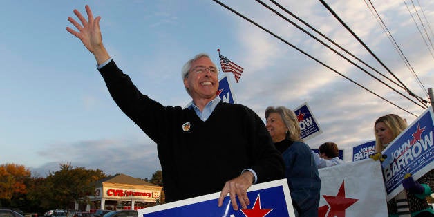 Rep. John Barrow, D-Ga., gets in some last minute campaigning before the polls close Tuesday, Nov. 6, 2012, in Augusta, Ga. .