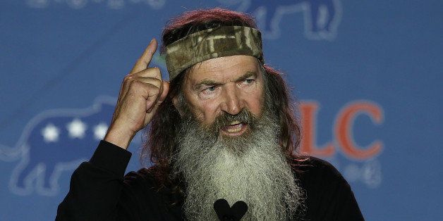 NEW ORLEANS, LA - MAY 29: Reality TV personality Phil Robertson speaks during the 2014 Republican Leadership Conference on May 29, 2014 in New Orleans, Louisiana. Members of the Republican Party are scheduled to speak at the 2014 Republican Leadership Conference, which hosts 1,500 delegates from across the country through May 31st. (Photo by Justin Sullivan/Getty Images)