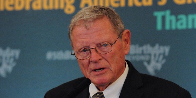 WASHINGTON, DC - JUNE 25: Sen. Jim Inhofe (R-OK) speaks at the 5th Birthday And Beyond event at the Russell Senate Office Building on June 25, 2014 in Washington, DC. (Photo by Larry French/Getty Images)