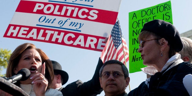 UNITED STATES â MARCH 27: Rep. Michele Bachmann, R-Minn., speaks during the Tea Party Patriots rally protesting the Afforda