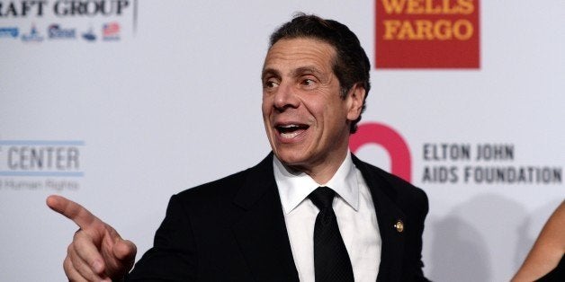 Honoree, New York Governor Andrew Cuomo, arrives to attend the Elton John AIDS Foundation's 13th Annual An Enduring Vision Benefit on October 28, 2014 in New York. AFP PHOTO/Jewel Samad (Photo credit should read JEWEL SAMAD/AFP/Getty Images)